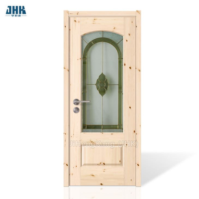 最畅销的出口实木防水浴室使用艺术玻璃装饰精美线条木门
